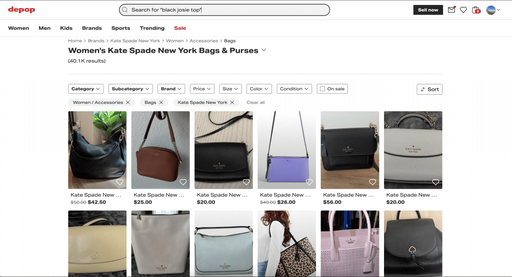 Depop active listings